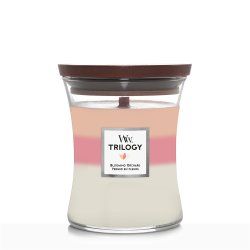 WoodWick Blooming Orchard Trilogy Medium Jar bougie en cire Rond Orange, Rose, Blanc 1 pièce(s)