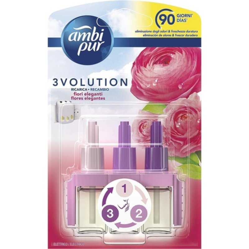 Ambipur 3 Evolution Recam. - Flo. Roses Pink Flowers