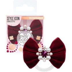 Invisibobble Bowtique Take a Bow Hair Bow Bordeaux Red with Pearls Hair Accessories for Girls and Women Limited