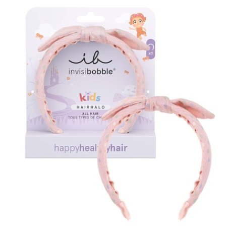 Invisibobble Hairhalo Kids Hairband for Girls Pink with Bow