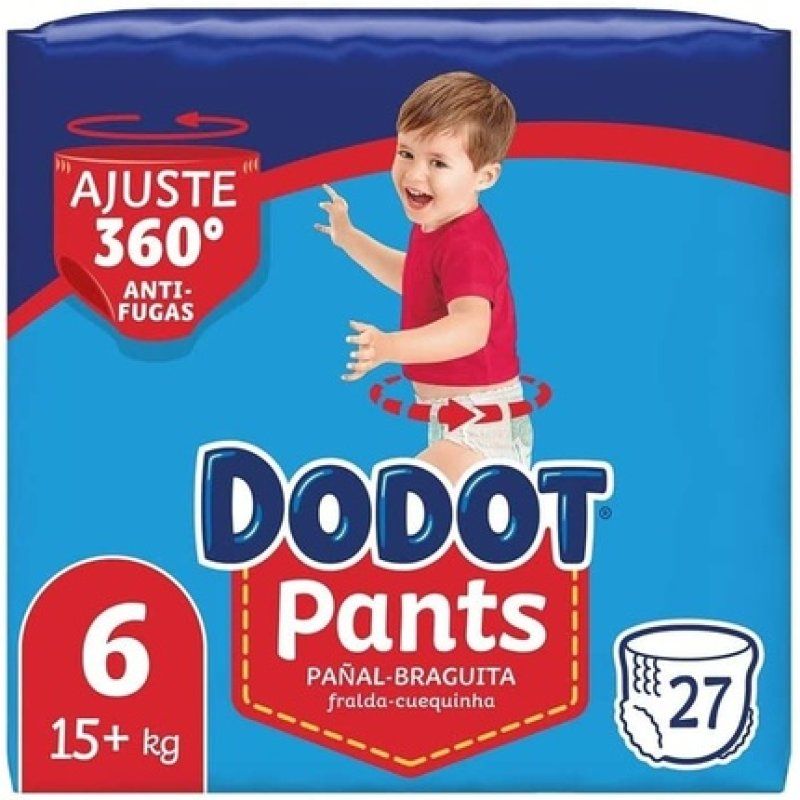 DODOT Pants Diaper-Panty Size 6 27 Diapers 15 kg 360° Anti-Leak Fit Pack of 27