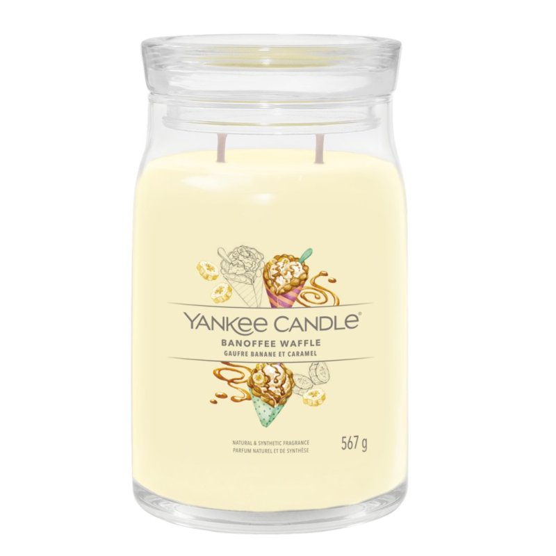 Yankee Candle Banoffee Waffle bougie en cire Cylindre Banane, Caramel, Chocolat Chocolat, Jaune 1 pièce(s)