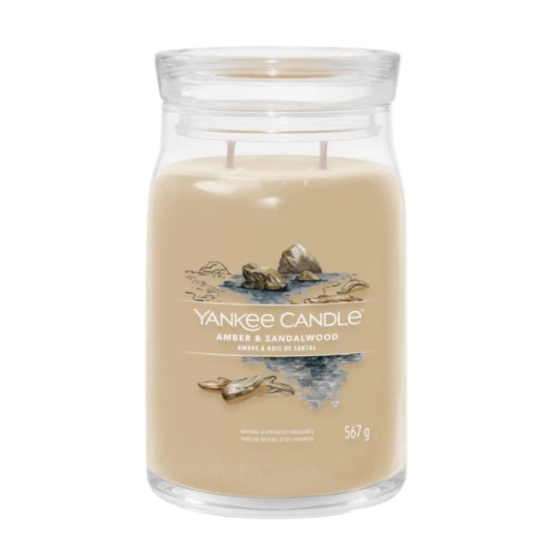 Yankee Candle Amber & Sandalwood bougie en cire Cylindre Épice Marron 1 pièce(s)