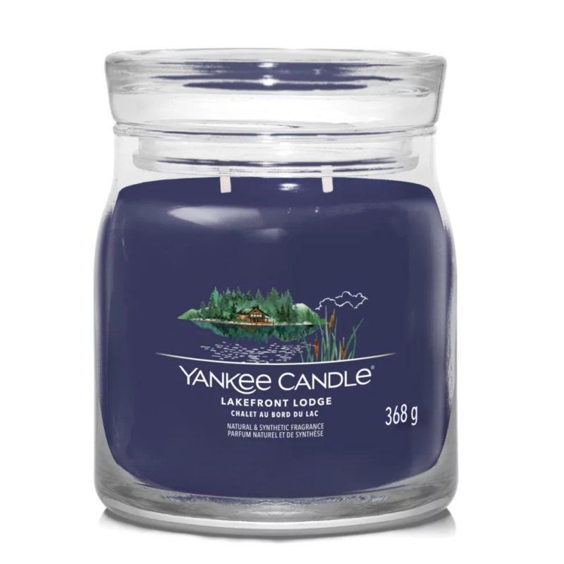 Yankee Candle Lakefront Lodge bougie en cire Cylindre Bois Bleu 1 pièce(s)