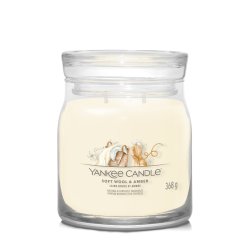 Yankee Candle Signature Scented Candle | Soft Wool & Amber Medium Jar Candle