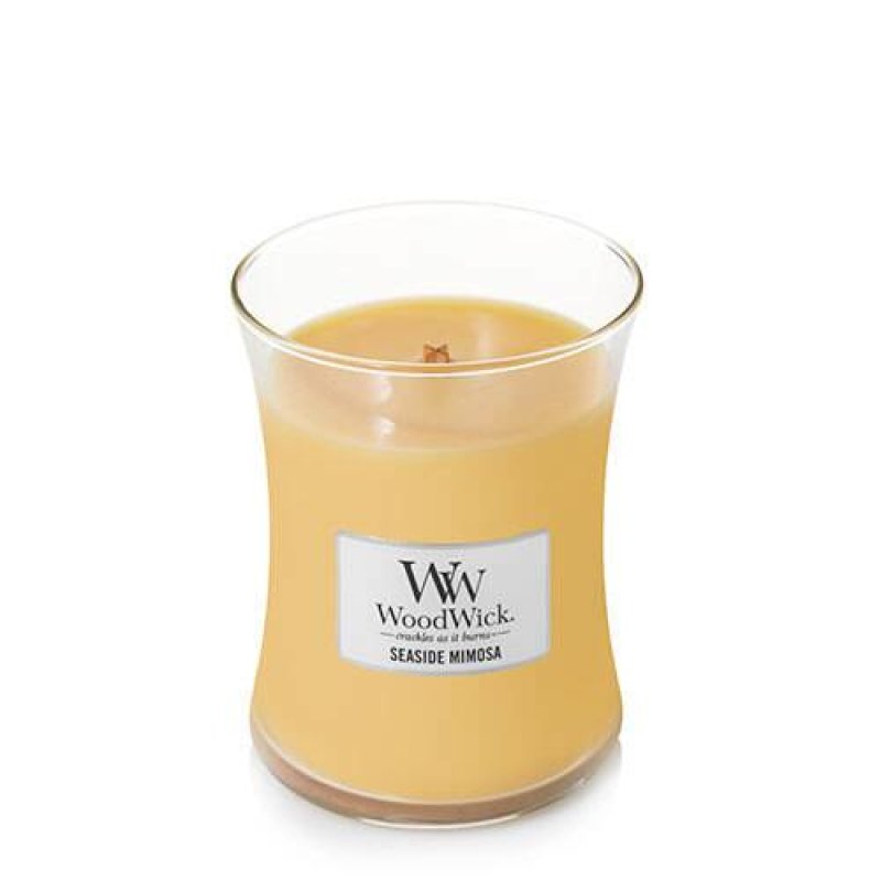 Woodwick Medium Hourglass Scented Candle Seaside Mimosa with Crackling Wick 60 Hours Burn Time Paraffin