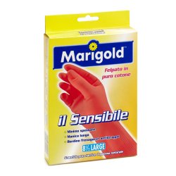 Marigold Il Sensibile Gants de ménage Orange Coton, Toison, Latex, Caoutchouc 1 pièce(s)