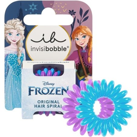 Invisibobble Kids Disney Frozen Set of 3 Blue and Purple Spiral Hair Bobbles Girls - Pack of 3