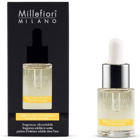 Millefiori Natural Water Soluble Fragrance Oil 15 Ml Legni E Fiori D'Arancio, Glass
