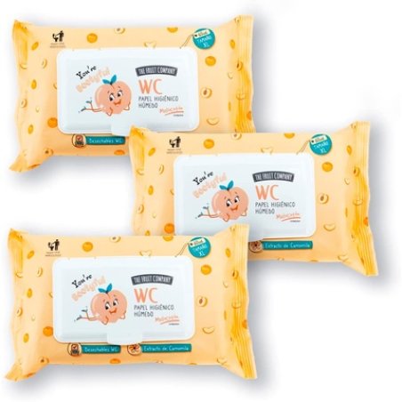 Wet Toilet Paper - Peach | 3 Packs X 60 Units 180 Count Size Xl - Disposable