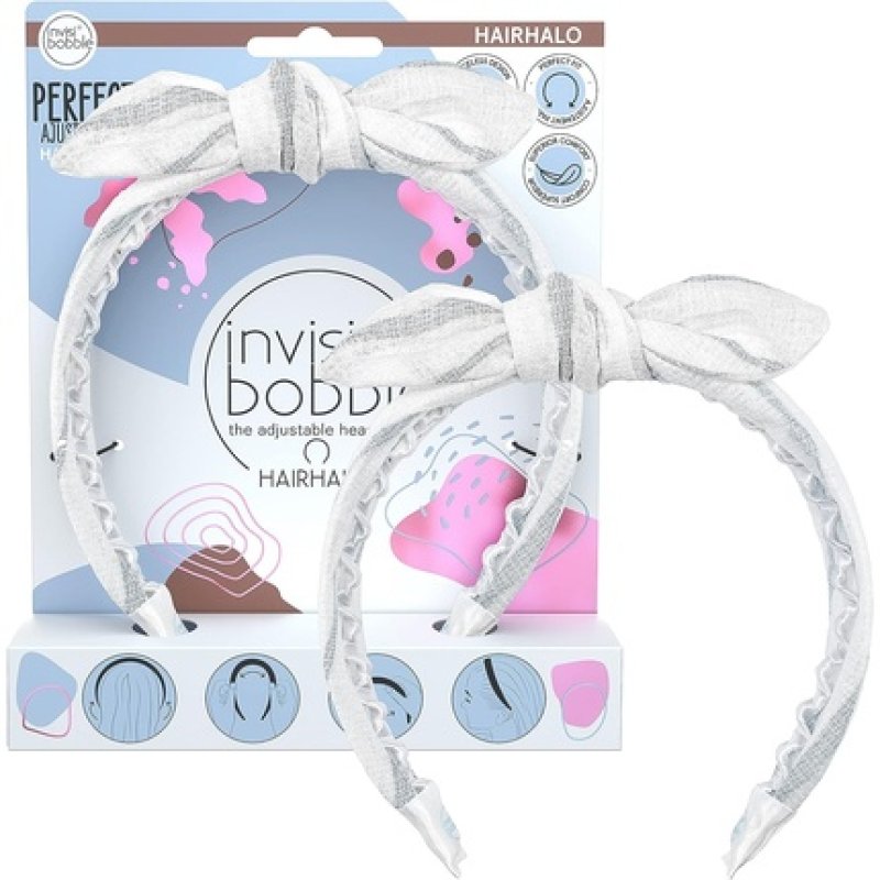 Invisibobble Hairhalo Midsommar Love Headband Adjustable White Bow Girls Women Hair-Gentle Comfortable Limited
