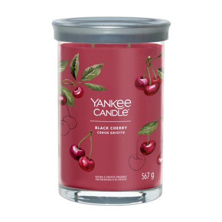 Yankee Candle Signature Scented Black Cherry Large Tumbler Candle with Double Wicks Soy Wax Blend Long Burning Candle
