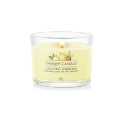 Yankee Candle Iced Berry Lemonade bougie en cire Rond Pamplemousse, Citron, Malt, Sucre, Mandarine, Vanille, Violet