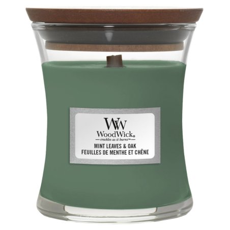 WoodWick Mint Leaves & Oak bougie en cire Cylindre Menthe, Bois de chêne Vert 1 pièce(s)