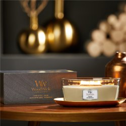 Woodwick Scented Candle Gift Set | Fireside, Elliptical Scented Candle With