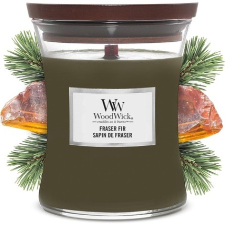 WoodWick Medium Hourglass Scented Candle Fraser Fir with Crackling Wick Burn Time Up to 60 Hours