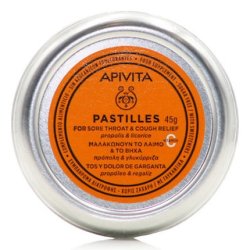 Apivita Pastilles With Propolis And Licorice For Irritated Throat - 45 Grams