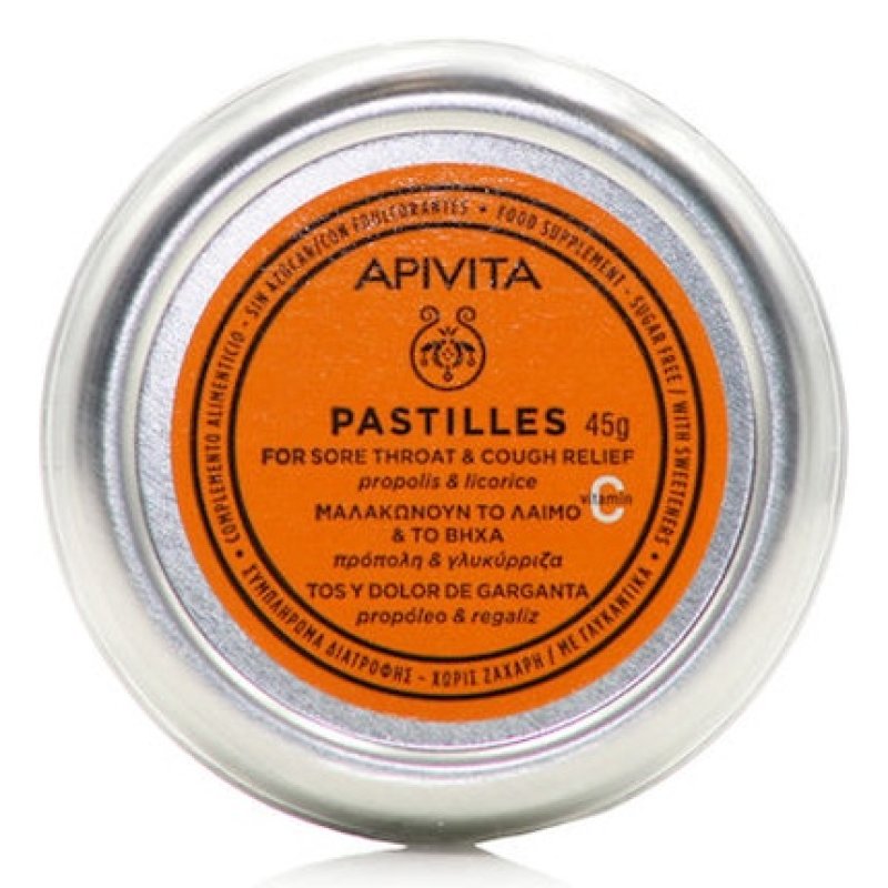 Apivita Pastilles With Propolis And Licorice For Irritated Throat - 45 Grams