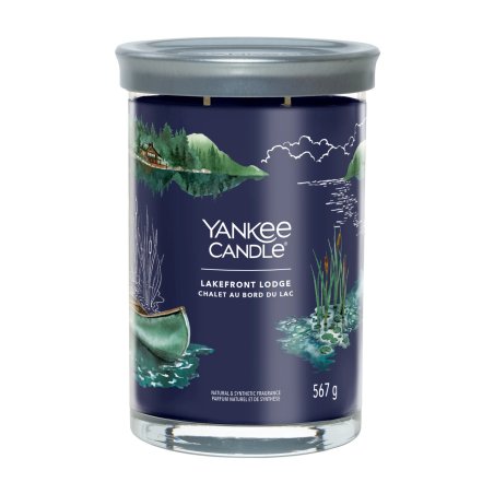 Yankee Candle Signature Lakefront Lodge Tumbler 567g wax candle Cylinder Blue 1 pc(s)