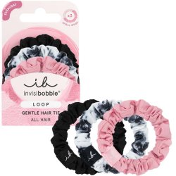 Invisibobble LOOP Be Gentle Hair Ties 3 Pack - Designed for Fine Thin Hair Types - Strong Hold All Day Long - Slick