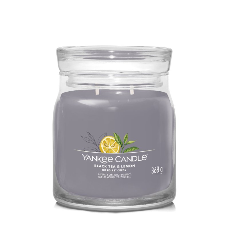 Yankee Candle Black Tea & Lemon wax candle Round Black tea (leaf), Lemon, Musk, Vanilla Grey 1 pc(s)