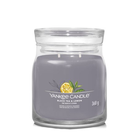 Yankee Candle Black Tea & Lemon wax candle Round Black tea (leaf), Lemon, Musk, Vanilla Grey 1 pc(s)