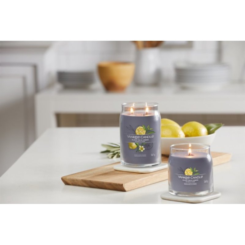 Yankee Candle Black Tea & Lemon wax candle Round Black tea (leaf), Lemon, Musk, Vanilla Grey 1 pc(s)
