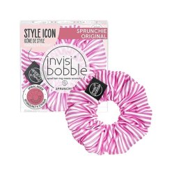 Invisibobble Pink Scrunchie Stripes Up Hair Tie, Strong Hold Hair Ties For