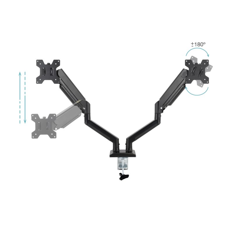 TooQ DB1434TNR-B monitor mount / stand 86.4 cm (34") Desk Black
