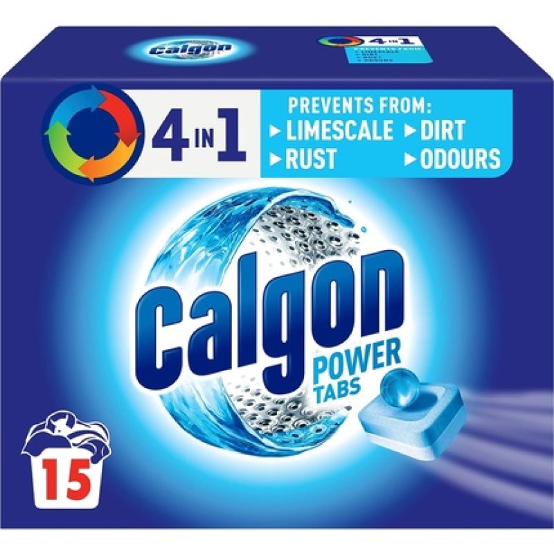 Calgon 4-in-1 Water Softener Tablets Washing Machine Cleaner 15 Tablets