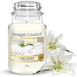 Yankee Candle Fluffy Towels Scented Candle Large Jar - Up to 150 Hours Burn Time