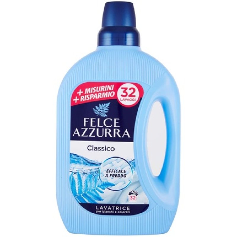 Felce Azzurra Washing Machine Liquid 32 Gauges Classic 1,595l For Laundry