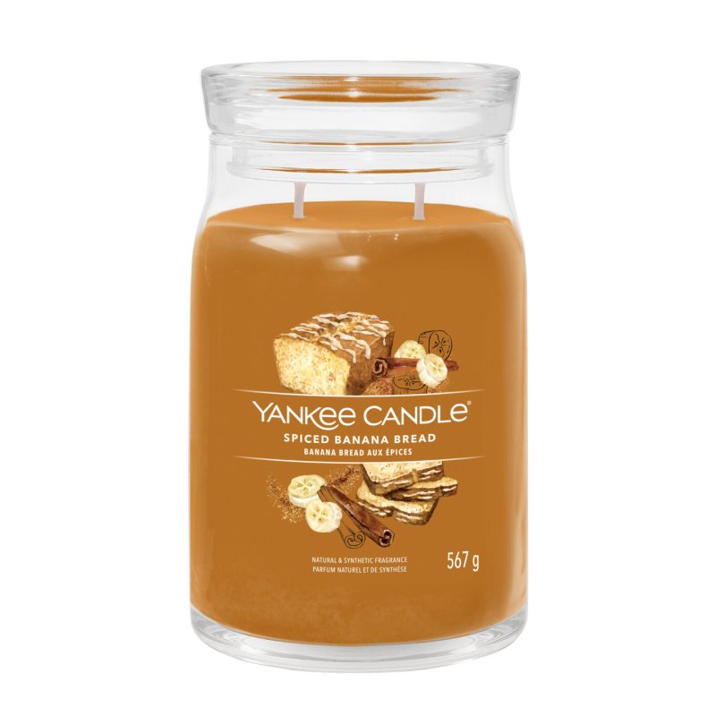 Yankee Candle Spiced Banana Bread wax candle Round Apple, Banana, Cinnamon, Clove, Coconut, Ginger, Malt, Nutmeg,