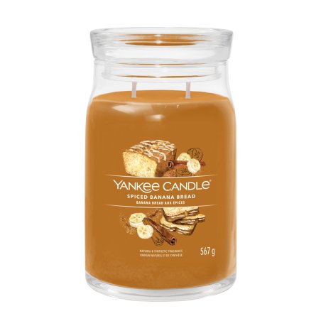 Yankee Candle Spiced Banana Bread bougie en cire Rond Pomme, Banane, Cannelle, Clou de girofle, Noix de coco,