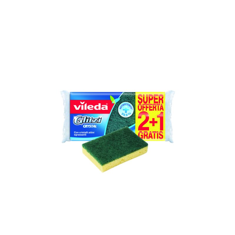 Vileda Glitzi Crystal Sponge Fibre Green