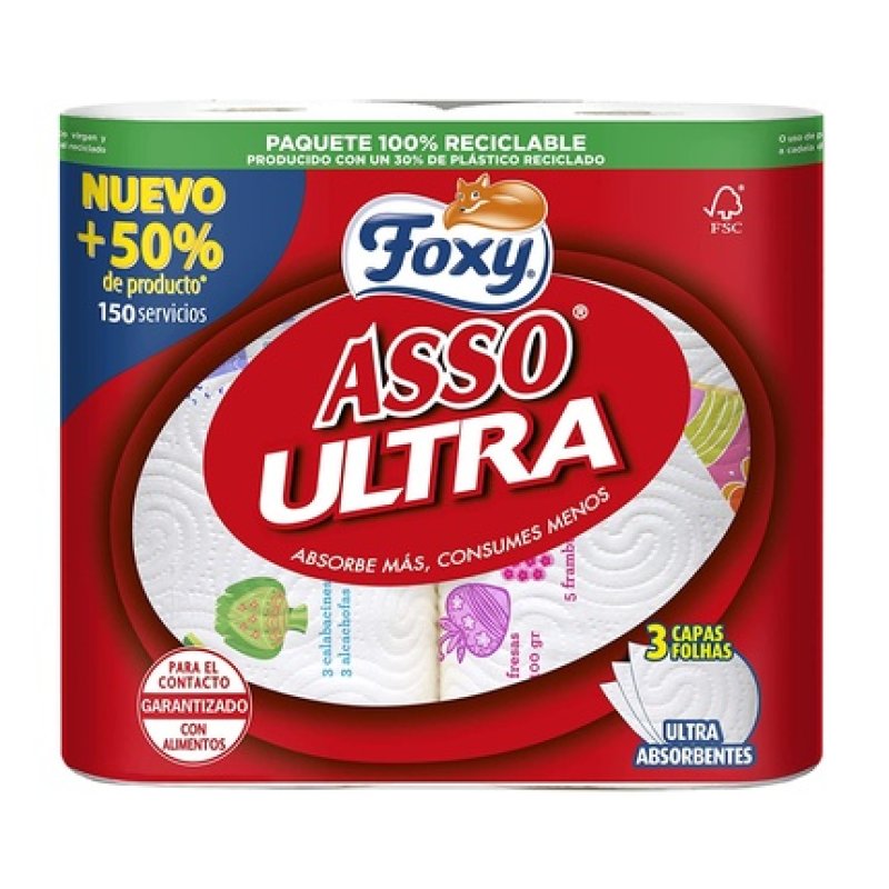 Foxy Asso Ultra Kitchen Paper, 2 Rolls