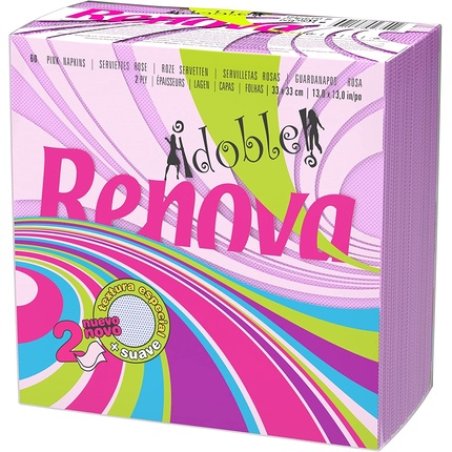 Renova Doble 60 Pink Napkins 2ply 33 Centimeter