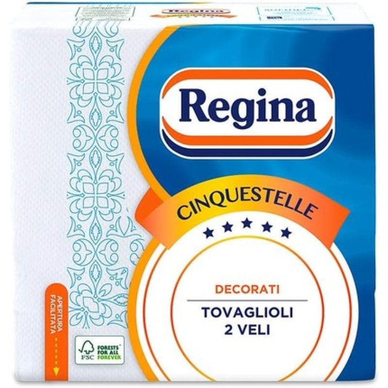 Regina - Cinquestelle, Two Ply Napkin - 6 Packs Of 46 [276
