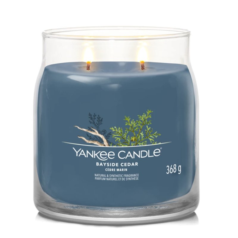 Yankee Candle Bayside Cedar wax candle Cylinder Amber, Grapefruit, Mandarin Blue 1 pc(s)