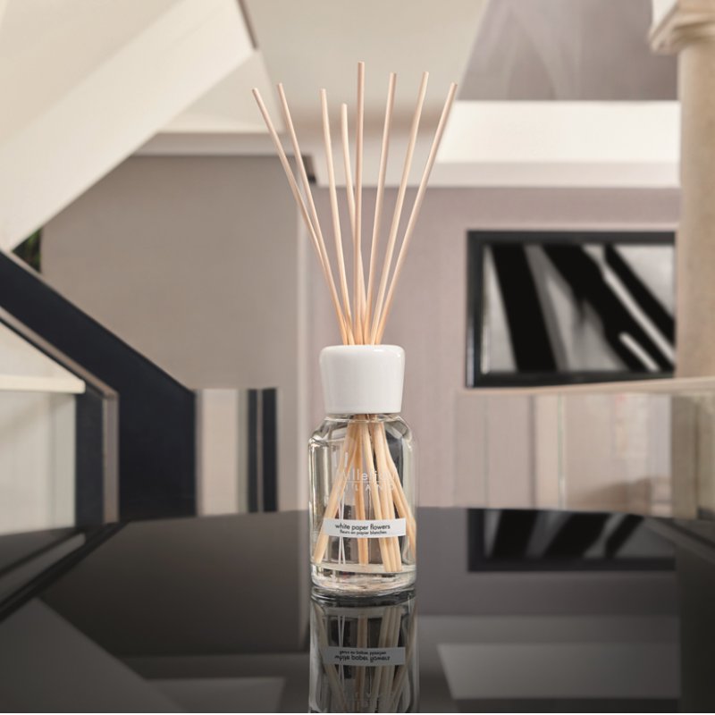 Millefiori Milano White Paper Flowers Fragrance Diffuser with Balsa Wood Sticks 100ml