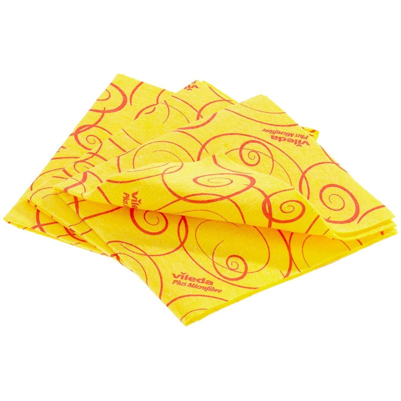 Vileda 151697 Chiffon de nettoyage Microfibre, Tissu non tissé Orange, Jaune 3 pièce(s)