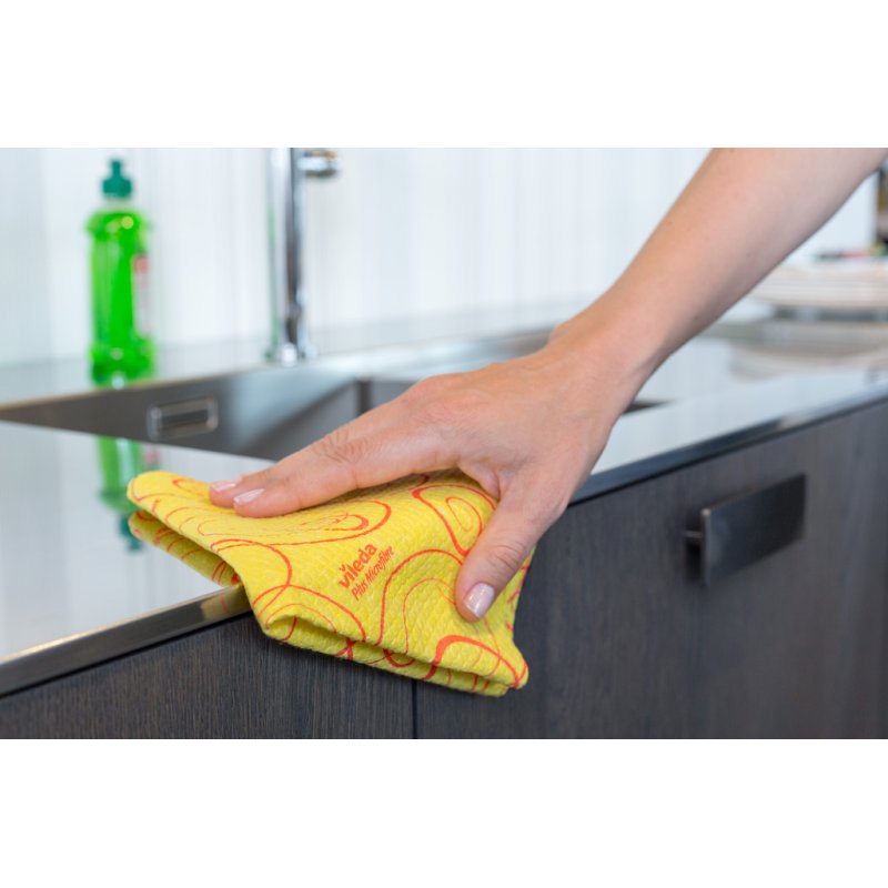 Vileda 151697 cleaning cloth Microfibre, Non woven fabric (TNT) Orange, Yellow 3 pc(s)
