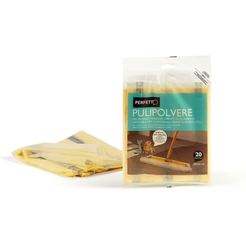 Perfekt 0260 C Puli Powder Floor Cloths Replacement Parts 20 Tissues 45cm x 22cm Yellow
