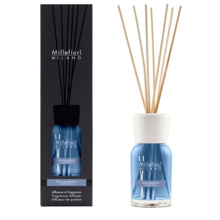 Millefiori Blue Posidonia diffuseur aromatique Flacon de parfum Verre, Bois Bleu, Blanc, Bois