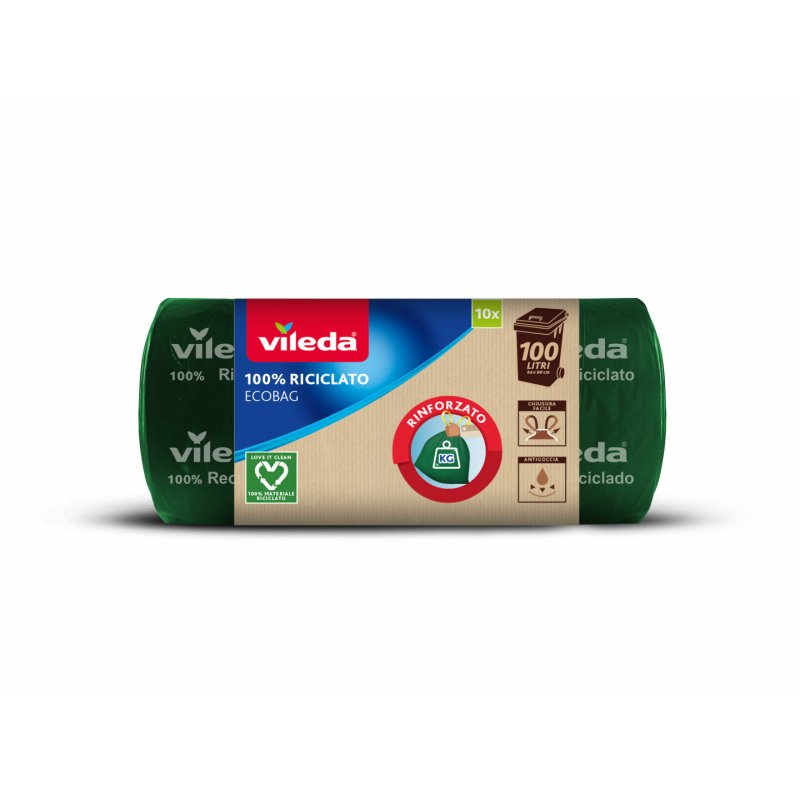 Vileda 4023103230637 sac poubelle 100 L Vert 10 pièce(s)