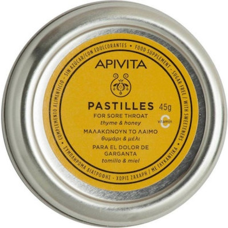Apivita Pastilles With Thyme And Honey For Irritated Throat - 45 Grams