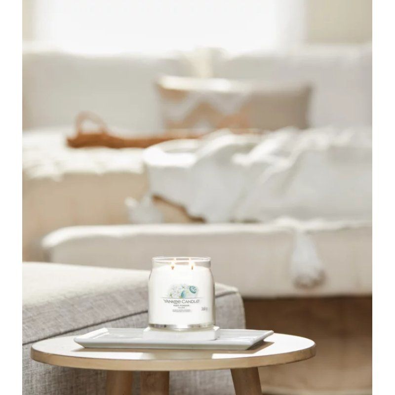 Yankee Candle Signature Scented Candle | Baby Powder Medium Jar Candle With