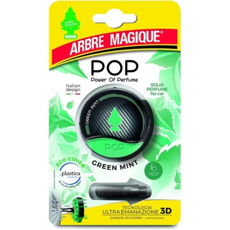 Arbre Magique Pop Car Air Freshener Greenmint Scent - Lasts up to 7 Weeks