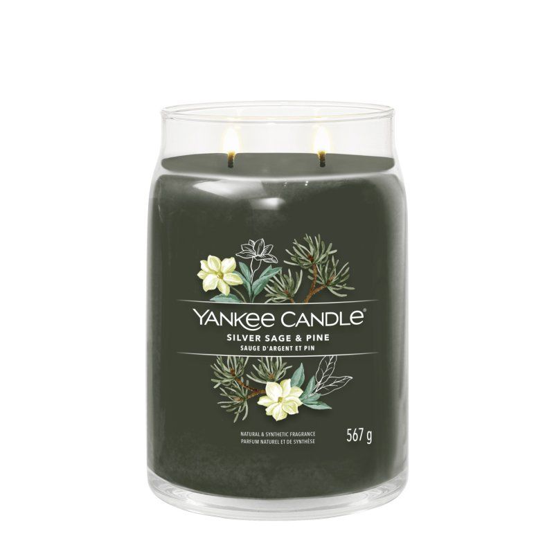 Yankee Candle Silver Sage & Pine bougie en cire Cylindre Bois Vert 1 pièce(s)