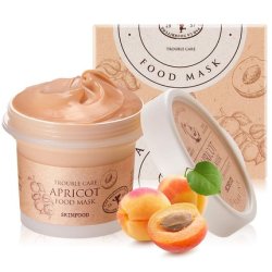 SKIN FOOD since 1957 Apricot Trouble Care Mask 120g - Pore Cleansing and Skin Soothing - Washable Face Masks with Pink
